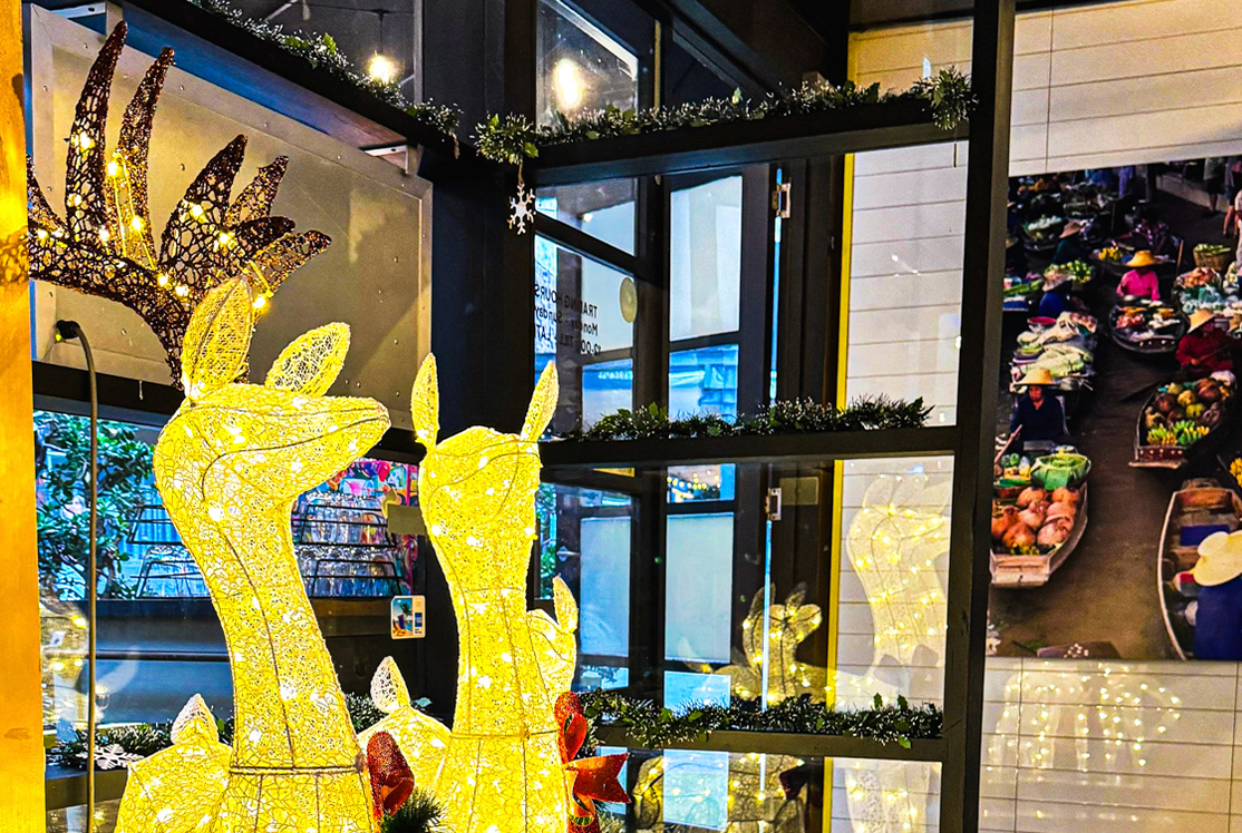 BangPop with Christmas decorations